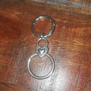 Brighton Silver Gold Mixed Metal Heart Purse Charm Keychain Key Fob